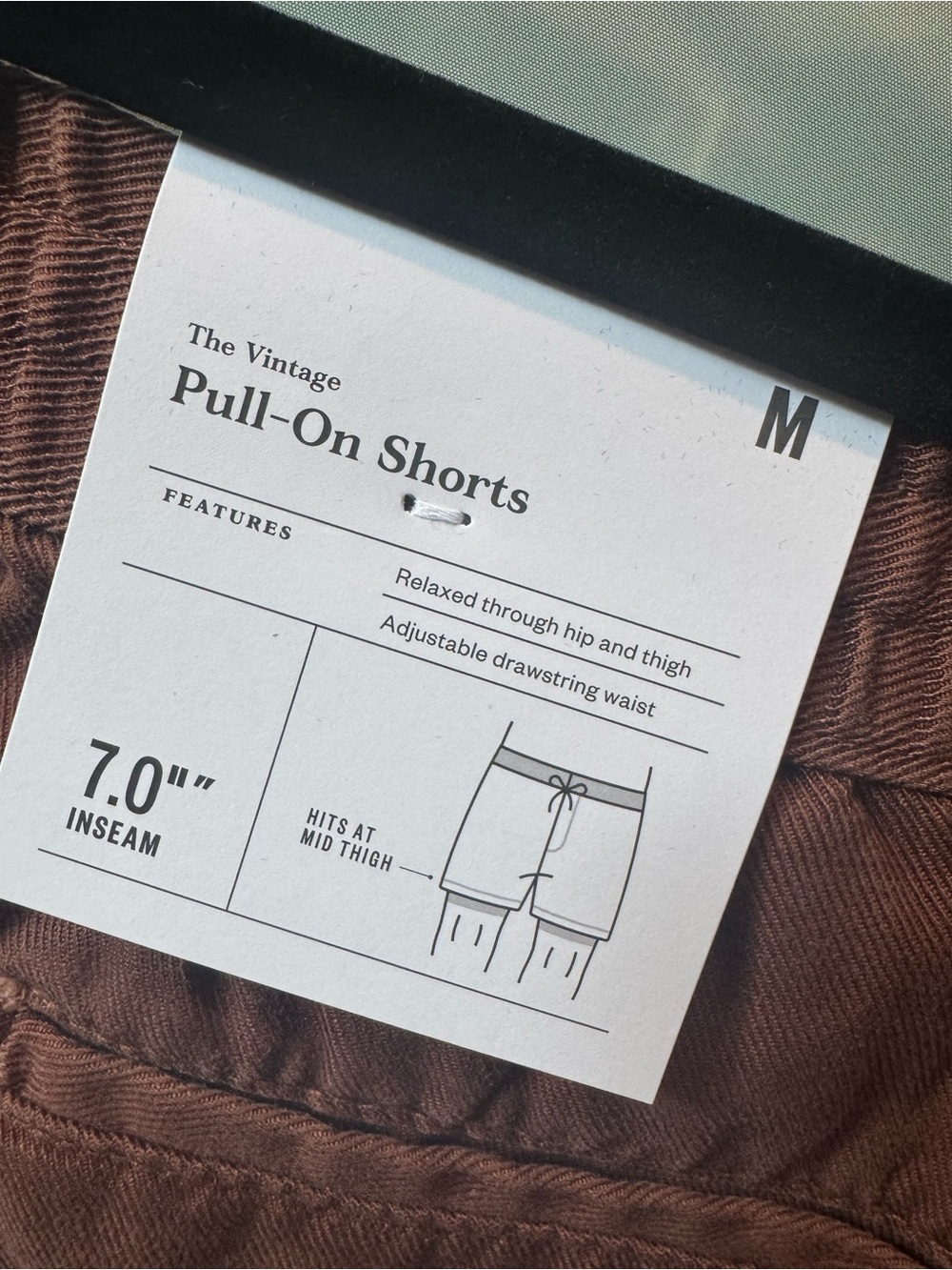 Goodfellow brand Men's Casual Rusty Brown Drawstring Shorts - Picture 7 of 11